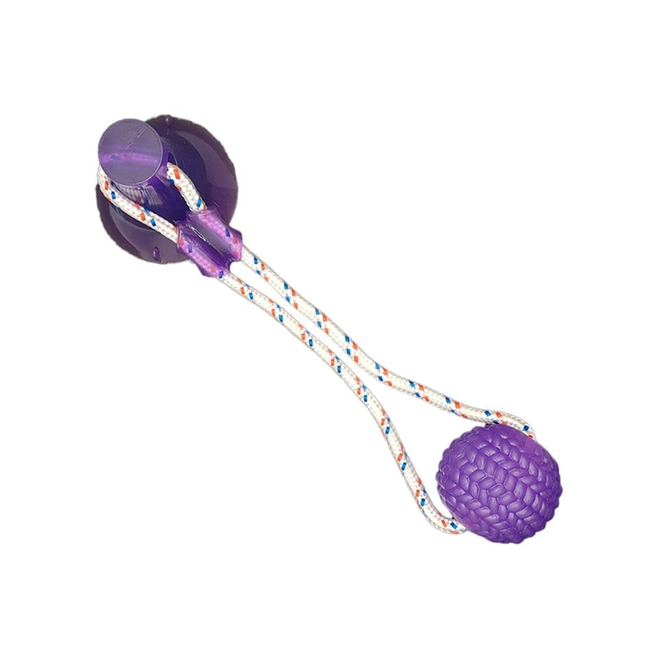 Vantuzlu Diş İpli Köpek Oyun Topu Mor 40cm 