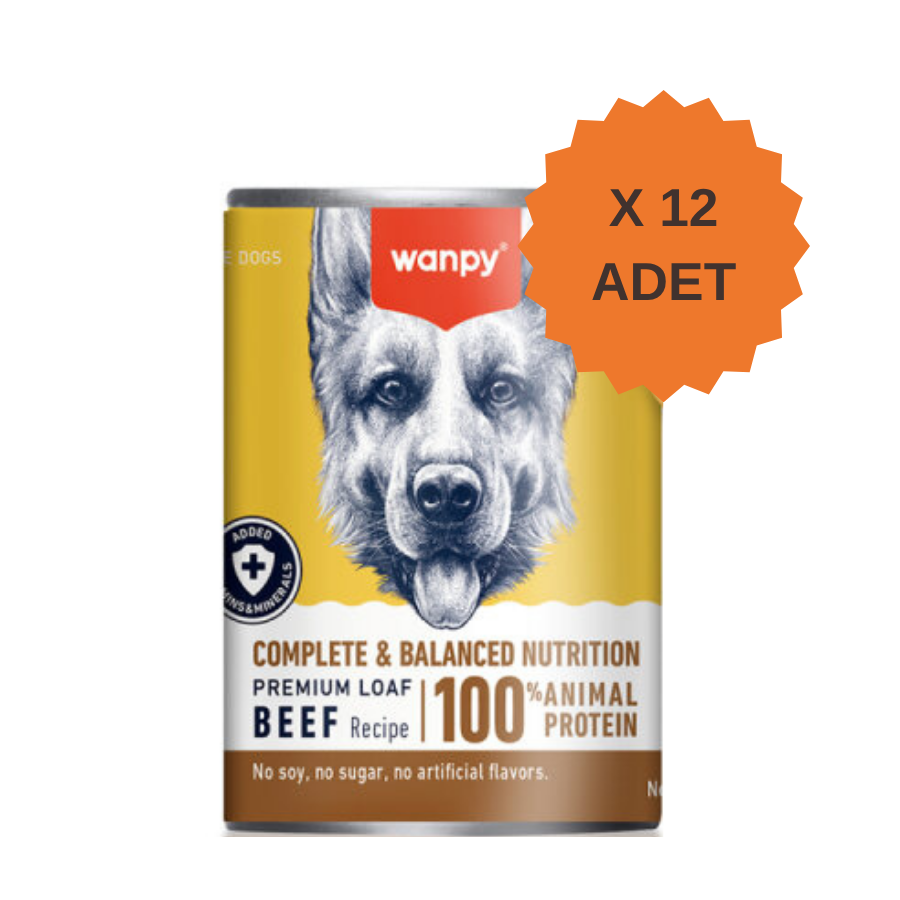 Wanpy Premium Tahılsız Biftekli Köpek Konservesi 375Gr X 12 Adet