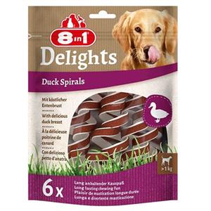 8in1 Delights Duck Spirals Ördekli Burgu Köpek Ödül Maması (6'lı) 60Gr
