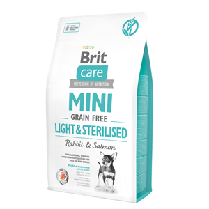 Brit Care Mini Light Sterillised Tavşanlı ve Somonlu Tahılsız Yetişkin Köpek Maması 2Kg