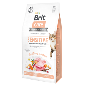 Brit Care Sensitive Hipoalerjenik Hindili ve Somonlu Tahılsız Yetişkin Kedi Maması 7Kg