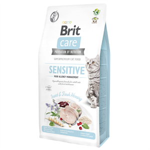Brit Care Sensitive Hipoalerjenik Ringa Balığı ve Larva Proteinli Tahılsız Yetişkin Kedi Maması 7Kg