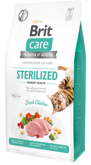 Brit Care Urinary Health Hipoalerjenik Üriner Sistem Sağlığı İçin Tavuklu Tahılsız Kısırlaştırılmış Yetişkin Kedi Maması 7Kg
