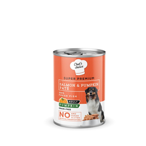 Chefs Choice Hipoalerjenik Somonlu ve Balkabaklı Tahılsız Ezme Yetişkin Köpek Konservesi 400Gr