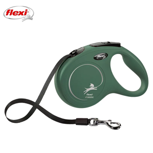 Flexi New Classic Otomatik Şeritli Köpek Gezdirme Kayışı 5Mt (M) Yeşil