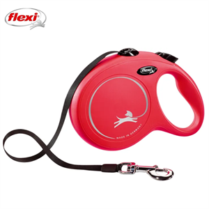 Flexi New Classic Otomatik Şeritli Köpek Gezdirme Kayışı 5Mt (L) Kırmızı