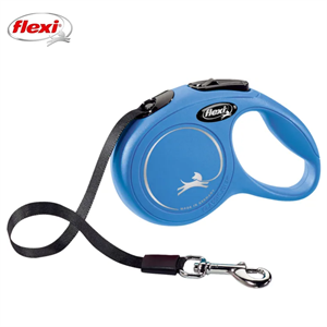 Flexi New Classic Otomatik Şeritli Köpek Gezdirme Kayışı 5Mt (M) Mavi