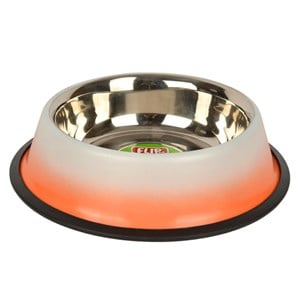 Flip Çift Renkli Çelik Köpek Mama ve Su Kabı (Turuncu) 960ml