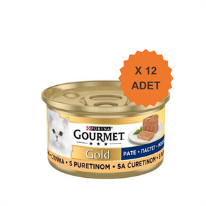 Gourmet Gold Kıyılmış Hindili Yetişkin Kedi Konservesi 85Gr X 12 Adet