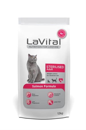 LaVital Sterilised Somonlu Kısırlaştırılmış Yetişkin Kedi Maması 12Kg