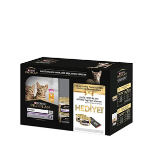Pro Plan Kitten Tavuklu Yavru Kedi Maması 1,5Kg (85gr X 2 Adet Yaş Mama) Hediyeli