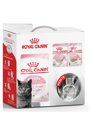 Royal Canin Kitten Yavru Kedi Maması 2 Kg ve 6 Adet Yaş Mama + Mama Kabı Hediyeli