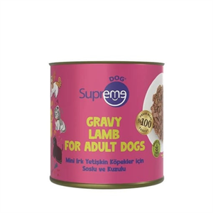 Supreme Dog Gravy Sos İçinde Kuzulu Mini Irk Yetişkin Köpek Konservesi 200Gr