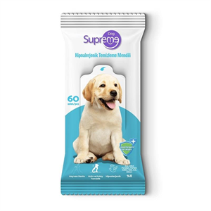 Supreme Dog Hipoalerjenik Evcil Hayvan Temizleme Mendili (60'lı)