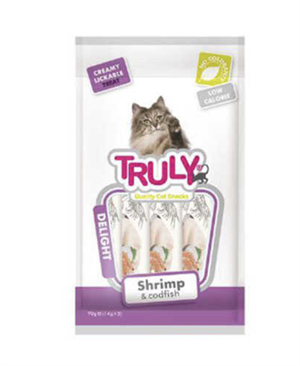 Truly Creamy Lickable Treats Shrimp & Codfish Sıvı Kedi Ödül Maması 5x14 Gr