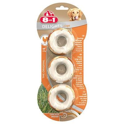 8in1 Delights Bones Rings Tavuklu Halka Şeklinde Köpek Ödül Kemiği 119Gr