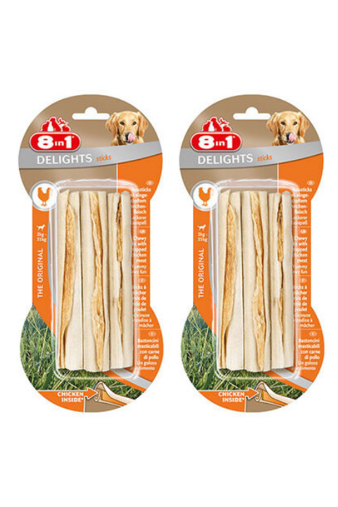8in1 Delights Bones Sticks Tavuklu Çubuk Köpek Ödül Kemiği 75Gr X 2 Adet