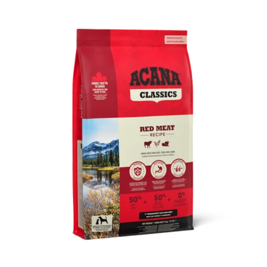 Acana CLASSICS RED MEAT Kuzulu ve Sığır Etli Düşük Tahıllı Yetişkin Köpek Maması 14,5Kg