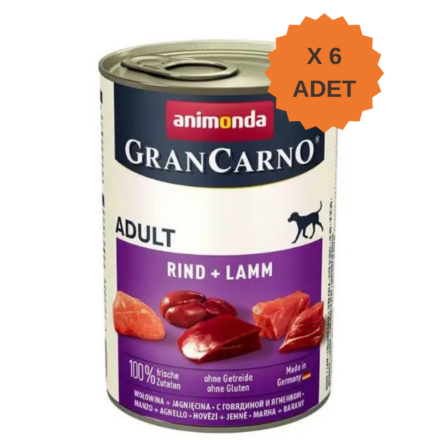 Animonda GranCarno Sığırlı ve Kuzulu Yetişkin Köpek Konservesi 400Gr X 6 Adet