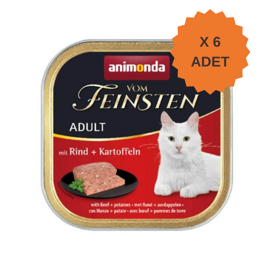 Animonda Vom Feinsten Biftekli ve Patatesli Yetişkin Kedi Konservesi 100Gr X 6 Adet