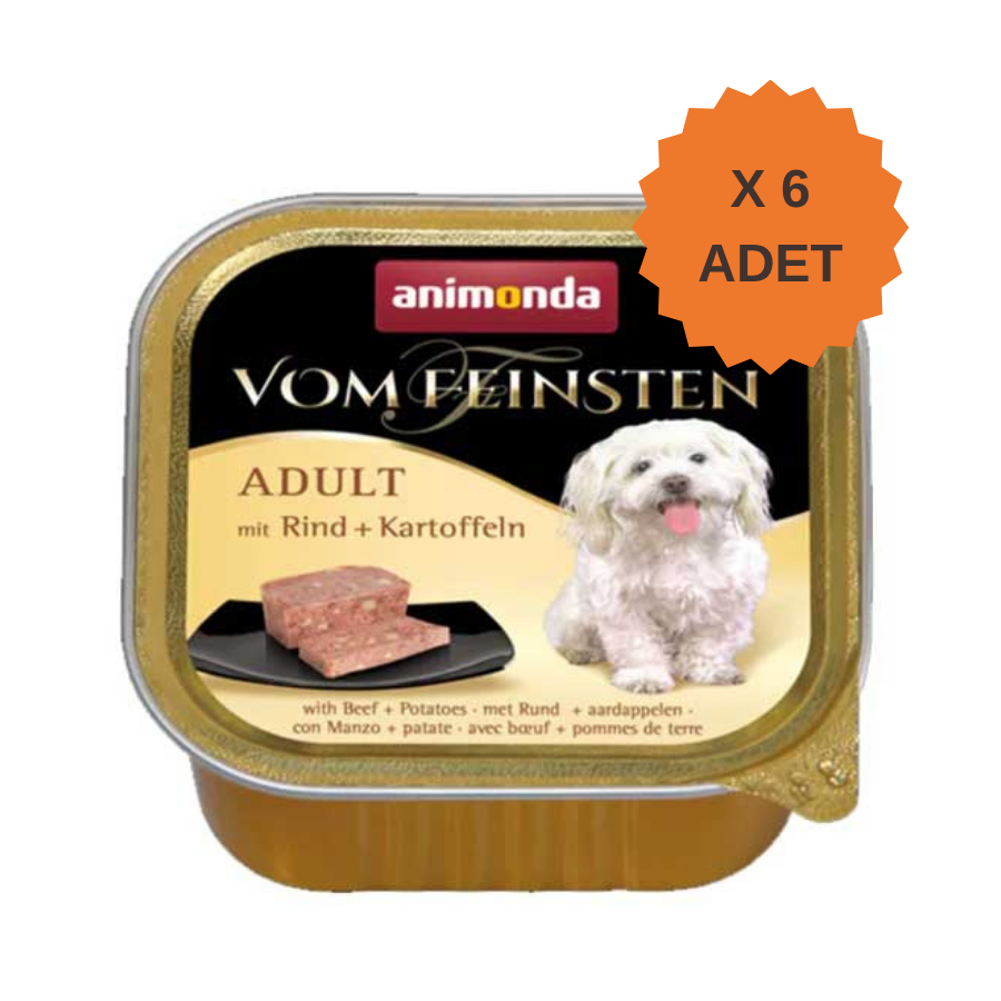 Animonda Vom Feinsten Biftekli ve Patatesli Yetişkin Köpek Konservesi 150Gr X 6 Adet