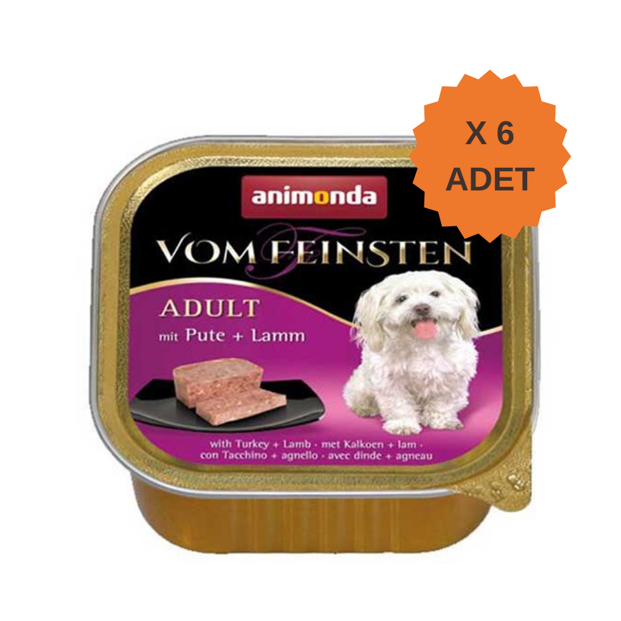 Animonda Vom Feinsten Hindili ve Kuzulu Yetişkin Köpek Konservesi 150Gr X 6 Adet