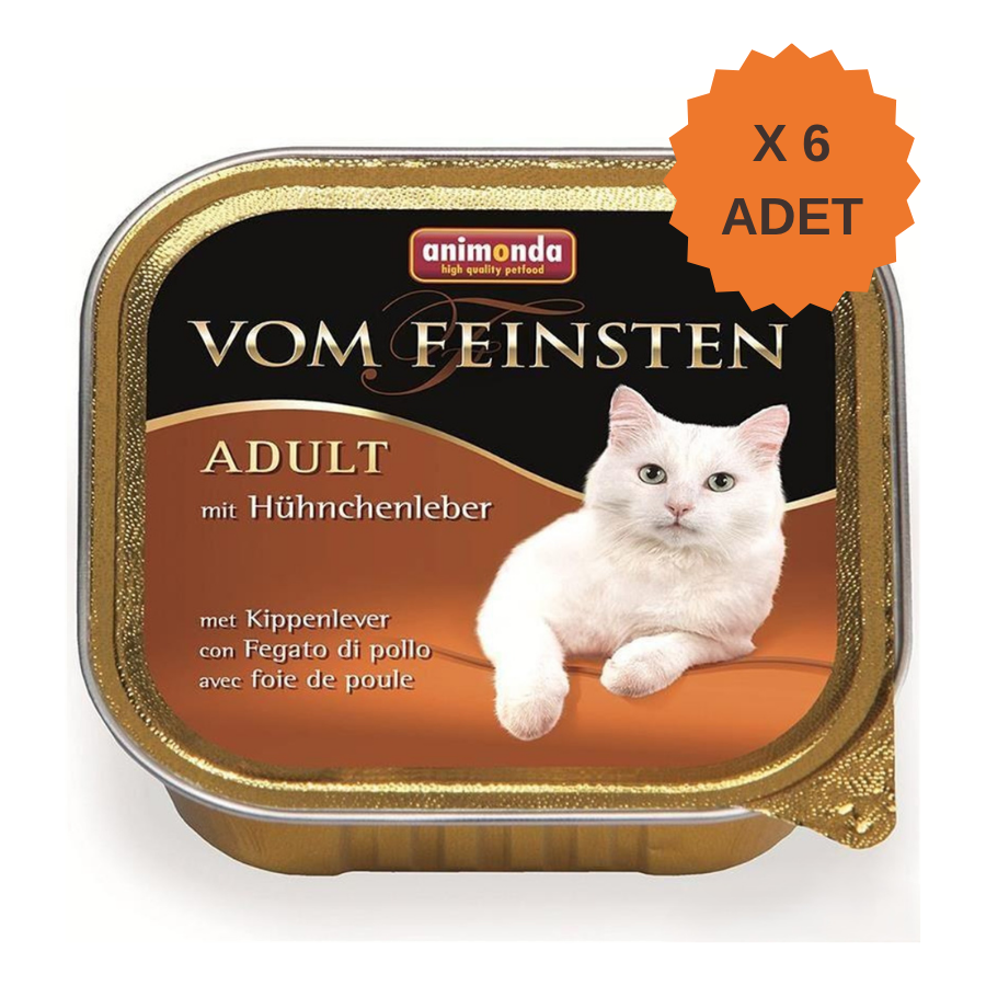 Animonda Vom Feinsten Tavuklu ve Ciğerli Yetişkin Kedi Konservesi 100Gr X 6 Adet