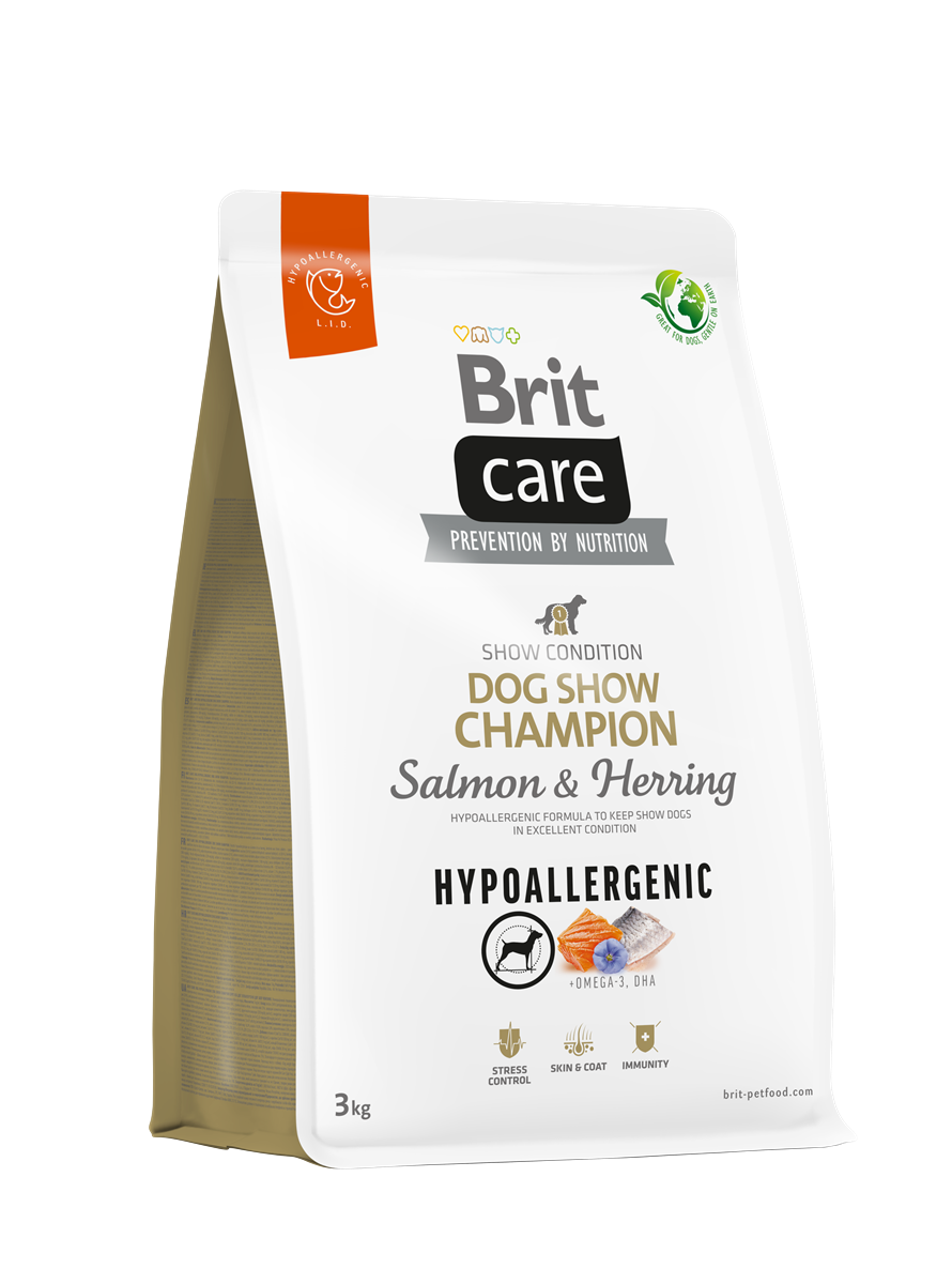 Brit Care Dog Show Champion Hipoalerjenik Somonlu ve Ringa Balıklı Yetişkin Köpek Maması 3Kg