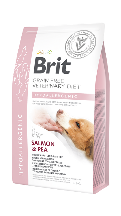 Brit Veterinary Diet Hipoalerjenik Dermatit ve Gıda Alerji Rahatsızlıkları İçin Tahılsız Yetişkin Köpek Maması 2Kg