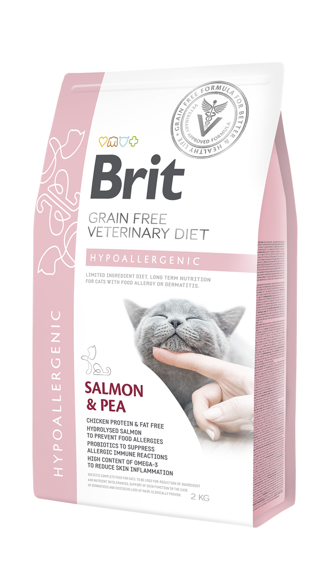 Brit Veterinary Diet Hipoalerjenik Dermatit ve Gıda Alerji Rahatsızlıkları İçin Tahılsız Yetişkin Kedi Maması 2Kg