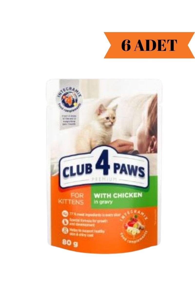 Club4Paws Premium Tavuklu Pouch Yavru Kedi Yaş Maması 80 Gr x 6 Adet