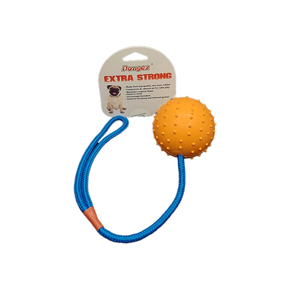 Dougez Extra Strong Diş İpli Köpek Oyuncağı Ödül Topu Turuncu 7,5 cm