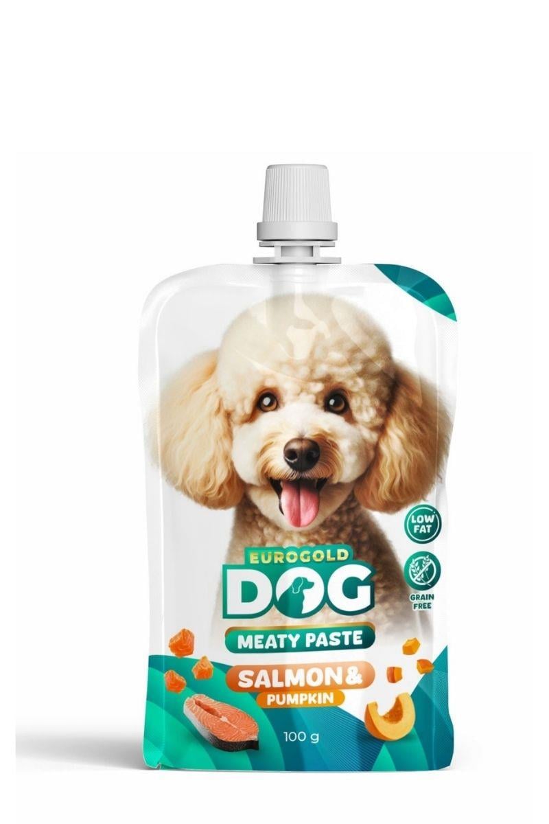 EuroGold Dog Meaty Paste Balkabağı - Somon Köpek Ödül Maması 100 Gr x 6 Adet