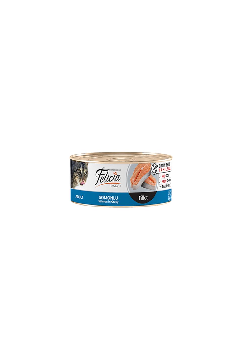 Felicia® Fileto Tahılsız Somonlu Yetişkin Kedi Konservesi 85 Gr