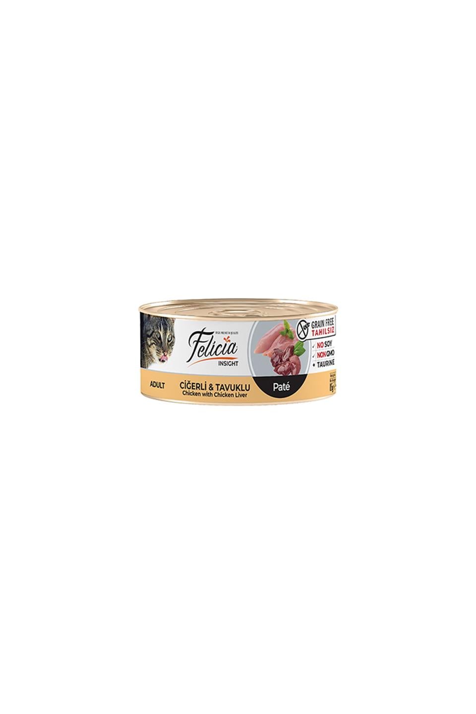 Felicia® Pate Tahılsız Ciğerli-Tavuklu Yetişkin Kedi Konservesi 85 Gr