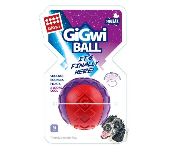 Gigwi Ball Sesli Sert Top Köpek Oyuncağı- Kırmızı Mor (M)