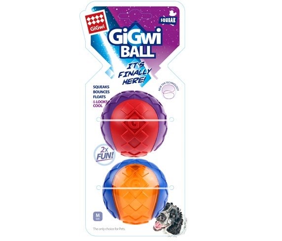 Gigwi Ball Sesli Sert Top Köpek Oyuncağı- Karışık Renkli 2'li (M)