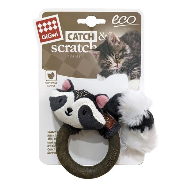GiGwi Catch & Scratch Rakun Kedi Oyuncağı 11cm
