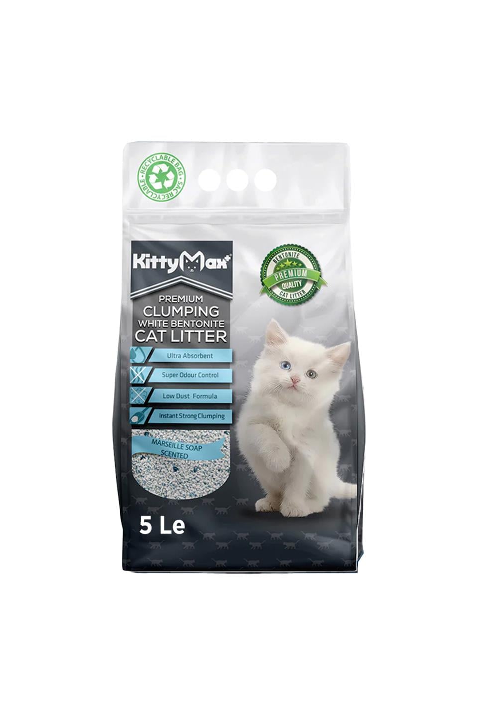 Kitty Max Bentonit İnce Taneli ve Sabun Kokulu Kedi Kumu 5 Lt