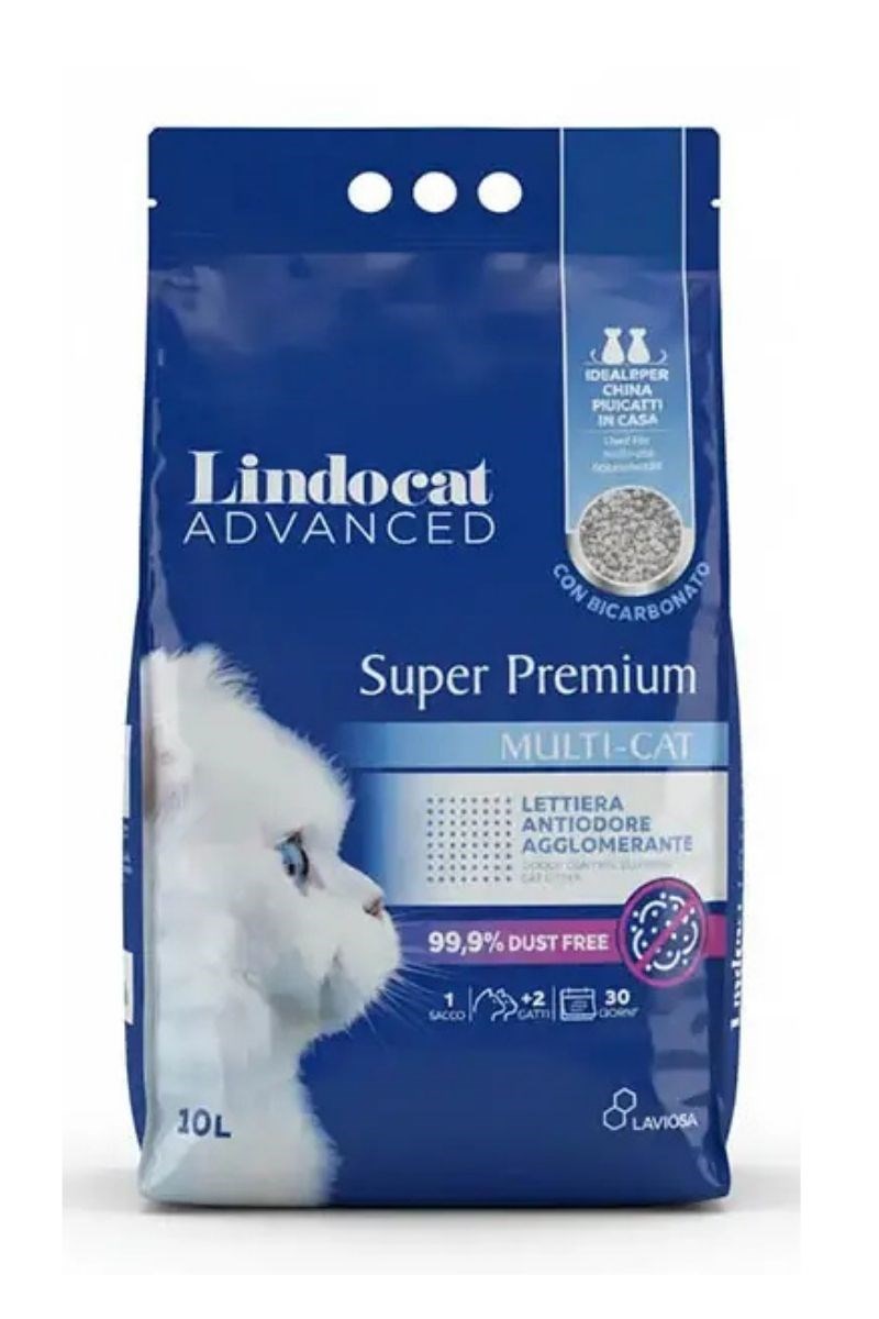 Lindocat Süper Premium Multicat Biokarbanatlı Koku Önleyici ve Extra Güçlü Topaklanan Kedi Kumu 10L