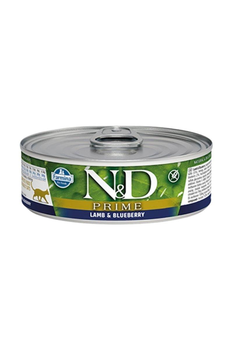 N&D Prime Tahılsız Kuzu & Yaban Mersinli Yetişkin Kedi Yaş Maması 70 Gr