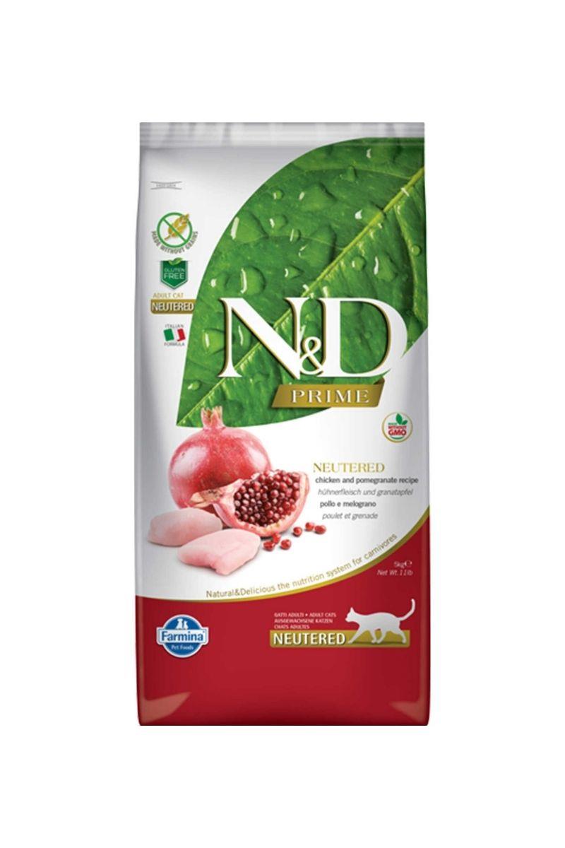 N&D Prime Tahısız Tavuk & Nar Kısırlaştırılmış Yetişkin Kedi Maması 10 Kg