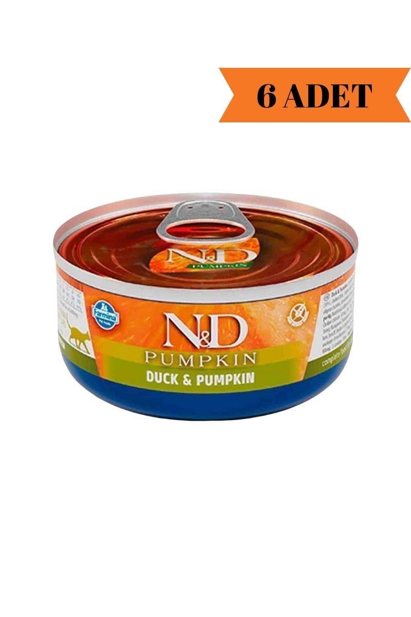 N&D Pumpkin Ördek & Balkabağı Yetişkin Kedi Yaş Maması  70 Gr x 6 Adet