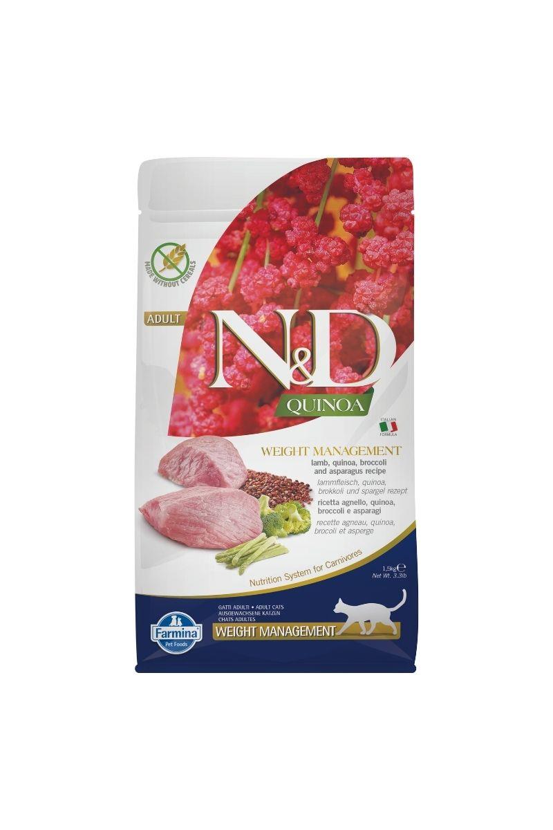 N&D Quinoa Tahılsız Weight Management Kuzulu Yetişkin Kedi Maması 1,5 Kg 