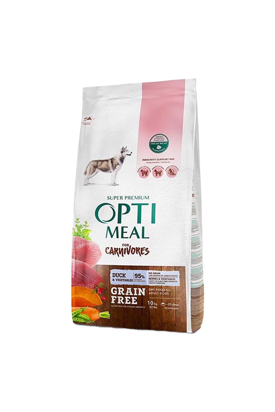 Optimeal Carnivores Ördek Etli Ve Sebzeli Tahılsız Yetişkin Kedi Maması 4 Kg
