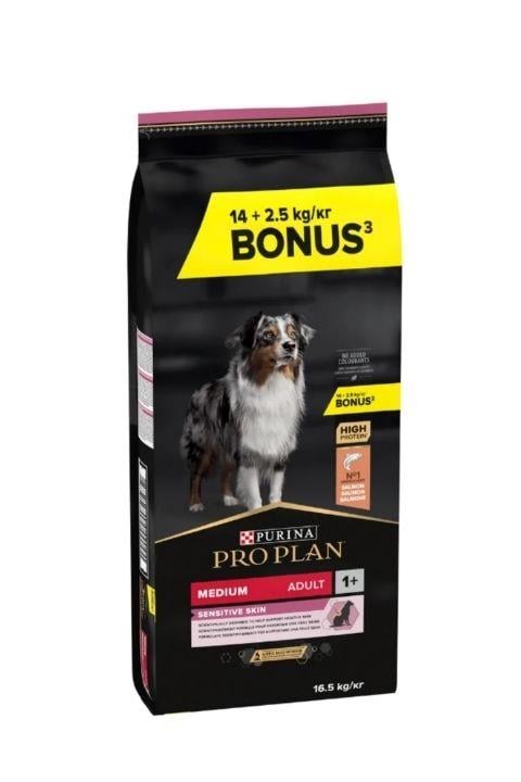 Pro Plan Medium Adult Sensitive Skin Somonlu Orta Irk Yetişkin Köpek Maması 16,5Kg