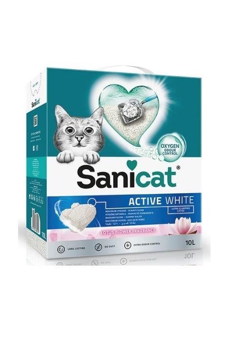 Sanicat Active White Lotus Çiçeği Kokulu Süper Topaklanan Kedi Kumu 10Lt