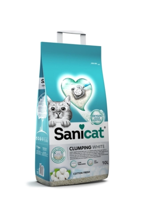 Sanicat Clumping White Kokusuz Süper Topaklanan Kedi Kumu 10Lt