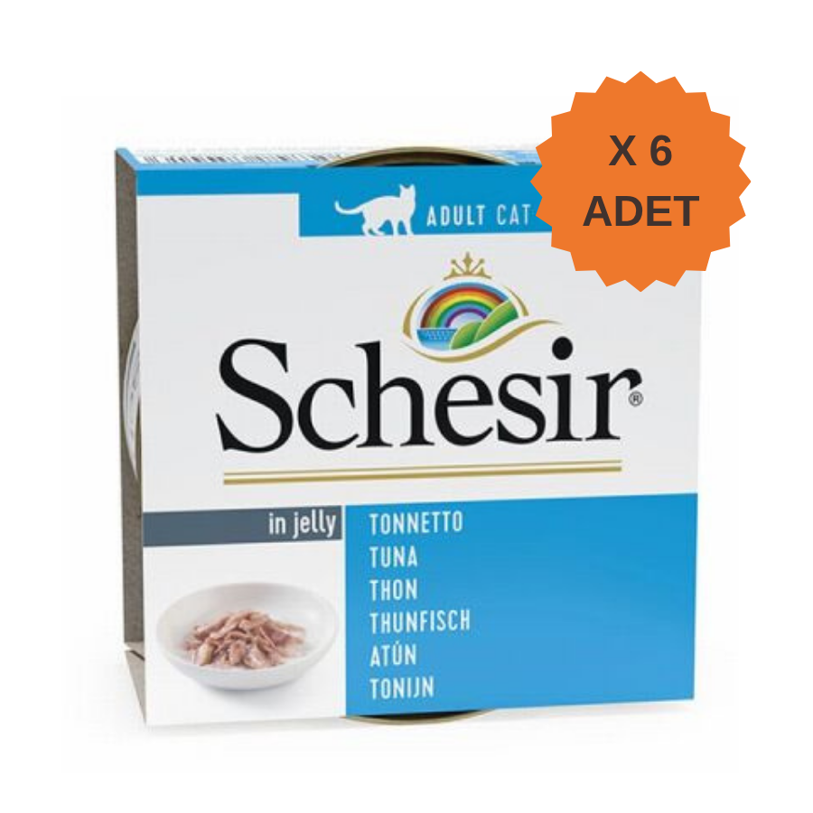 Schesir Jelly Ton Balığı Jöle İçinde Yetişkin Kedi Konservesi 85Gr X 12 Adet