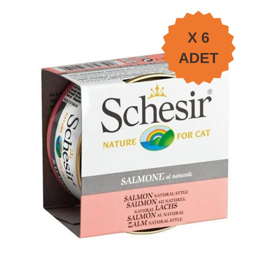 Schesir Somonlu Pişirme Suyunda Yetişkin Kedi Konservesi 85Gr X 6 Adet